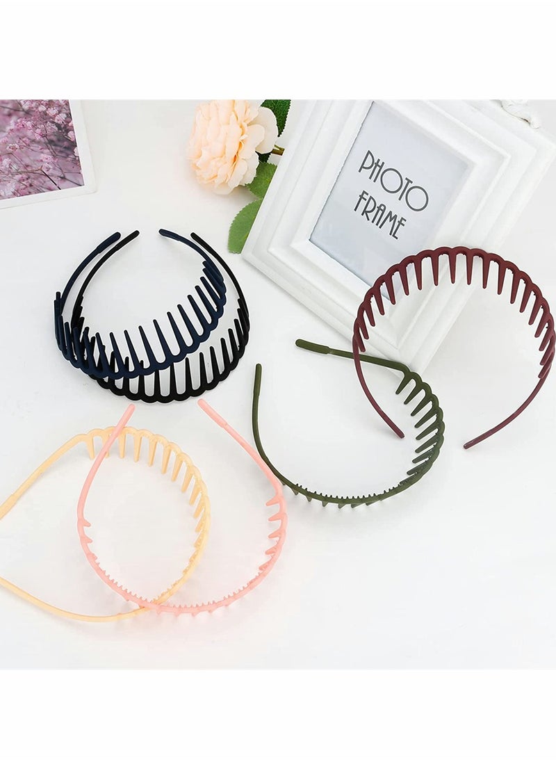 SYOSI - Plastic Tooth Headband 6 Pcs Comfortable Shark Tooth Comb Headband Zigzag Hair Band Wide Teeth Headbands Plastic Hair Hoops Anti-slip Head Hoops Unisex Hair Bands for Women Men - Image 1