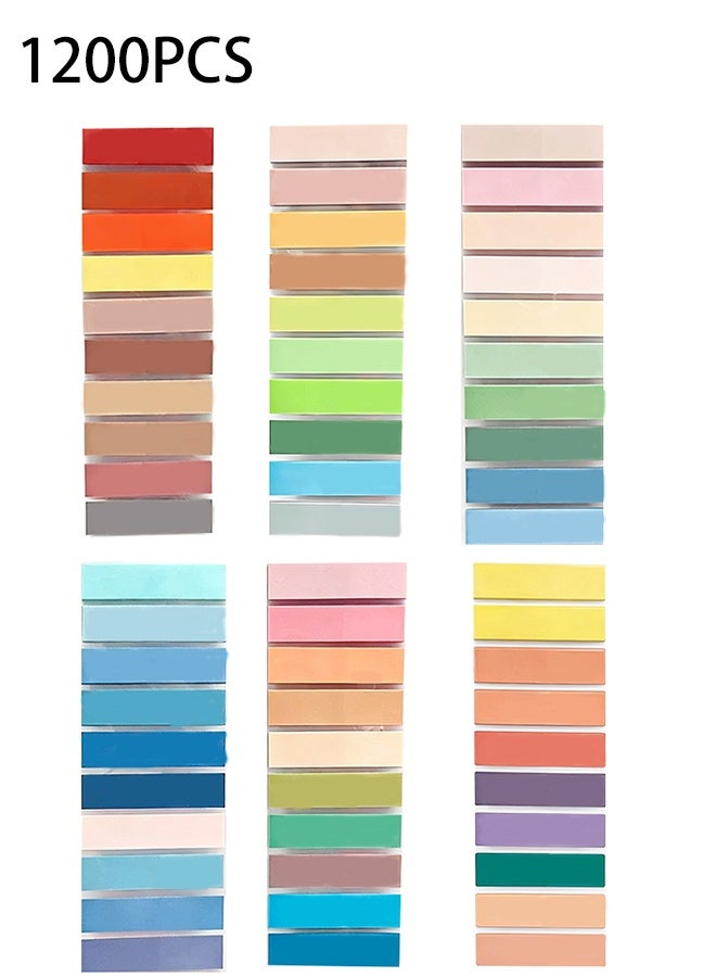 KANGLI Sticky Index Tabs, 1200Pcs Page Tabs Sticky Flags Markers,Writable and Transparent Sticky Notes Page Tabs Book Markers Label Stickers Index Tabs for Page Marking Classify File,Colored Writable and Repositionable Index Tabs (1200 pcs Book tabs) - Image 1