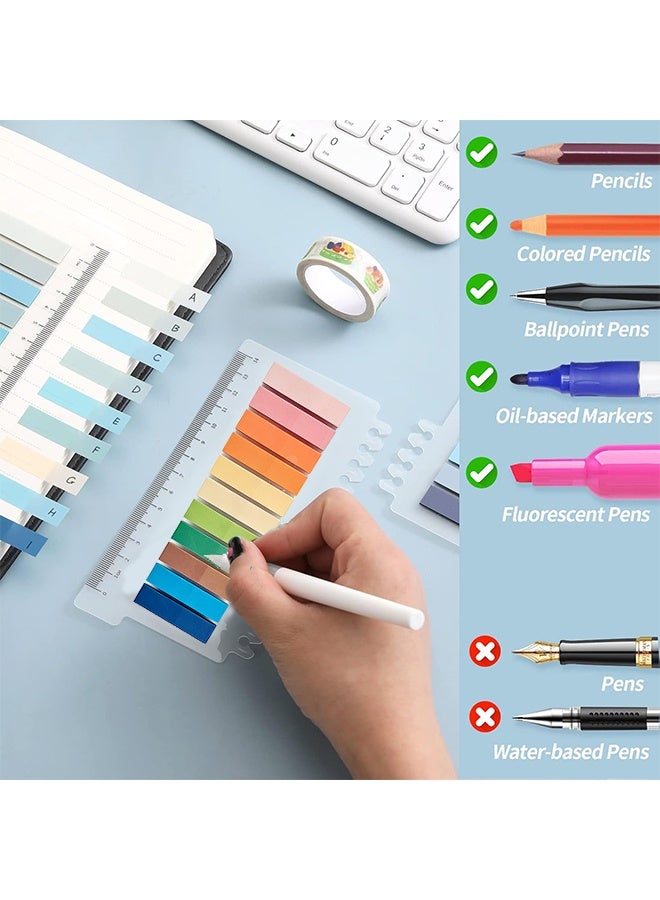 KANGLI Sticky Index Tabs, 1200Pcs Page Tabs Sticky Flags Markers,Writable and Transparent Sticky Notes Page Tabs Book Markers Label Stickers Index Tabs for Page Marking Classify File,Colored Writable and Repositionable Index Tabs (1200 pcs Book tabs) - Image 2