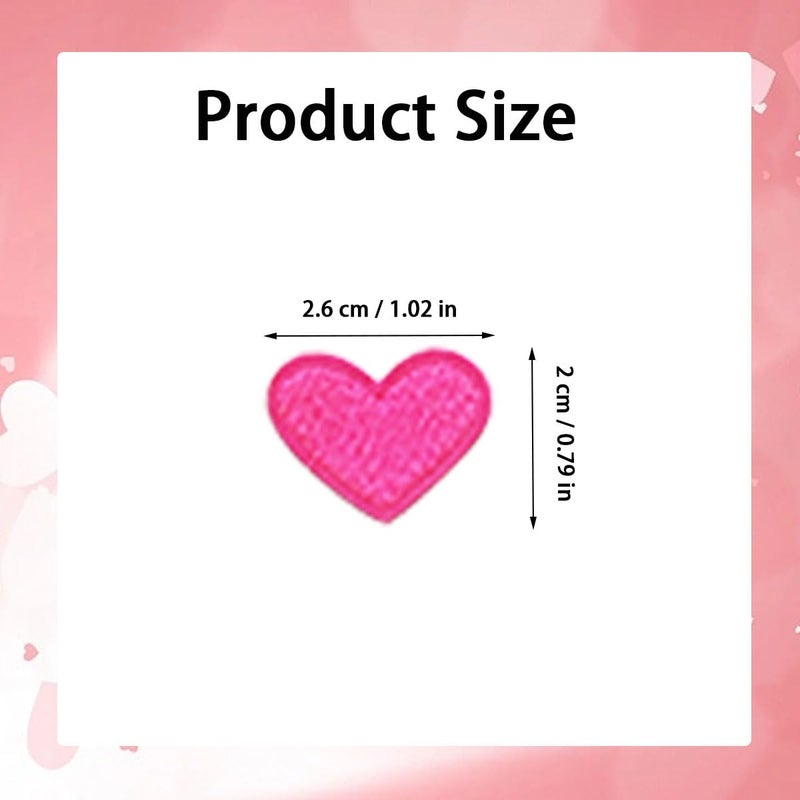 ZYYC 62 Pcs Heart Shaped Iron On Patches, Cute Mini Heart Iron-on sew-on Patches, Colorful Embroidered Heart Iron on Decals, Sew on/Iron on Heart Patches - Image 3