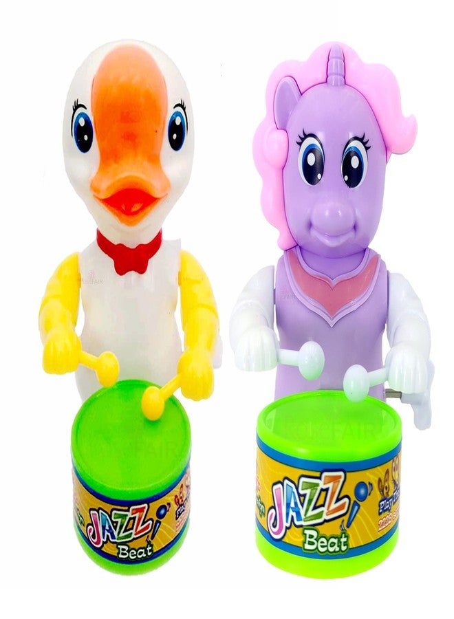 ROSEFAIR Cute Drummer Toy with Drumming and Dancing Action for Kids Baby Rattle Toys Set Toddler Kids (Pack of 2) - Image 1