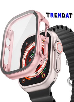 Generic Full Protection Glass Screen Protector Case For Apple Watch Ultra 49mm - Rose Gold  - Image 4