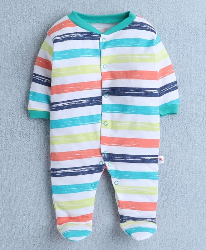 MEGNAM Unisex-Child Cotton Blend Rompers for New Born Baby Sleepsuits Jumpsuit Night Suits |Onesies| Infant Clothes Pack Of 3 (Navy Blue, 6-9 Months) - Image 5