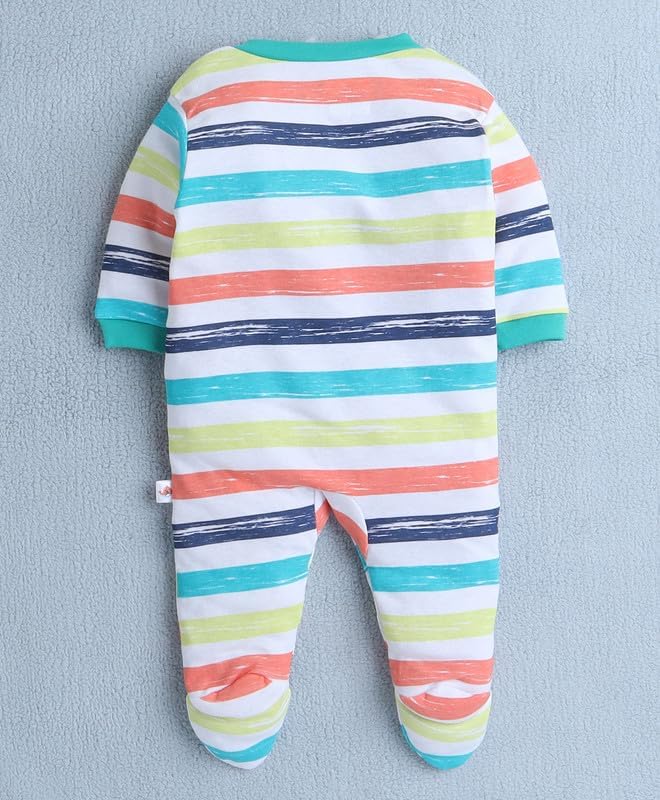 MEGNAM Unisex-Child Cotton Blend Rompers for New Born Baby Sleepsuits Jumpsuit Night Suits |Onesies| Infant Clothes Pack Of 3 (Navy Blue, 6-9 Months) - Image 4