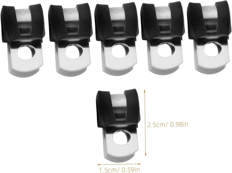 20Pcs Black Rubber Cushioned Heavy Duty Wire Cable Clamps For Electrical Pipes - Image 3