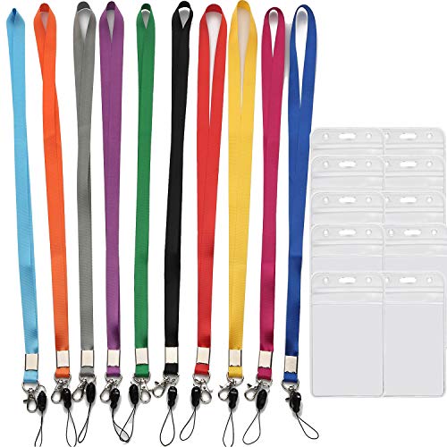 YOUOWO 5 Pack Circle Lanyards with Vertical ID Badge Holder Adjustable Neck Coloured Lanyard,for Women Keys Cruise Office - Image 3