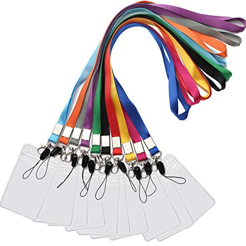 YOUOWO 5 Pack Circle Lanyards with Vertical ID Badge Holder Adjustable Neck Coloured Lanyard,for Women Keys Cruise Office - Image 1