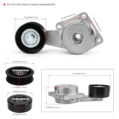 FQRANBO 90K-38274A Serpentine Belt Drive Kit Tensioner & Idler Pulley Fits for Ford Expedition F150 F250 F350 Lincoln Navigator Mercury Mountaineer 2005-2014 Replaces 38274 6PK2605 - Image 2