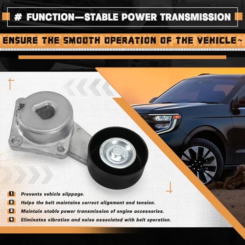 FQRANBO 90K-38274A Serpentine Belt Drive Kit Tensioner & Idler Pulley Fits for Ford Expedition F150 F250 F350 Lincoln Navigator Mercury Mountaineer 2005-2014 Replaces 38274 6PK2605 - Image 5