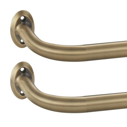 YuMierle 2 Pack 1Inch Diameter Wrap Around Curtain Rods for windows 28-86 inch(2.3-7Ft), Splicing Adjustable Room Darking Drapery Rod with Aluminum Finials and Brackets,Antique Bronze - Image 1