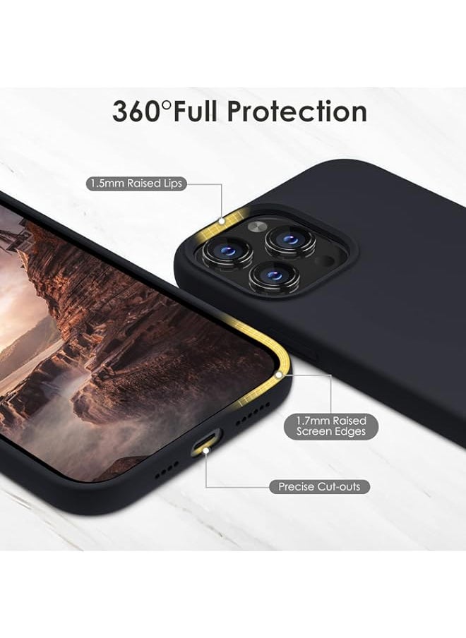 BGM - RenTech Magnetic Silicone Case for iPhone 14 Pro Max, MagSafe 6.7 inch, Liquid Silicone Gel Rubber, Microfiber lining Drop Protection, Anti-Shock, Protective Wireless Charger Compatible Case (Black) - Image 1