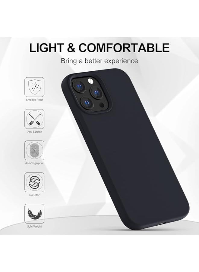 BGM - RenTech Magnetic Silicone Case for iPhone 14 Pro Max, MagSafe 6.7 inch, Liquid Silicone Gel Rubber, Microfiber lining Drop Protection, Anti-Shock, Protective Wireless Charger Compatible Case (Black) - Image 1