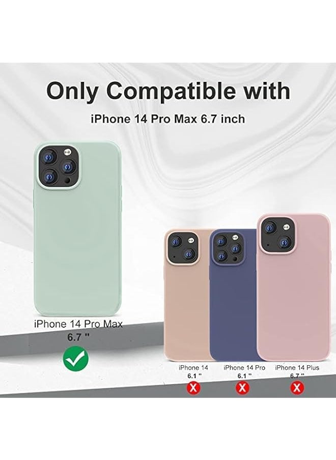 BGM - RenTech Magnetic Silicone Case for iPhone 14 Pro Max, MagSafe 6.7 inch, Liquid Silicone Gel Rubber, Microfiber lining Drop Protection, Anti-Shock, Protective Wireless Charger Compatible Case (Black) - Image 1