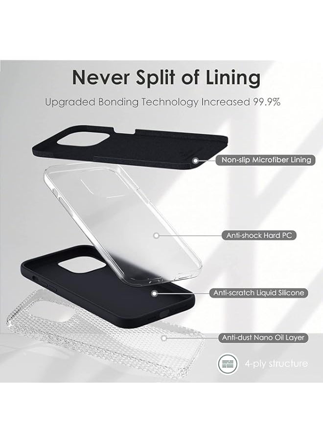 BGM - RenTech Magnetic Silicone Case for iPhone 14 Pro Max, MagSafe 6.7 inch, Liquid Silicone Gel Rubber, Microfiber lining Drop Protection, Anti-Shock, Protective Wireless Charger Compatible Case (Black) - Image 1