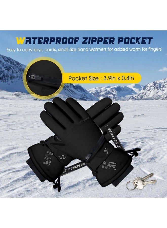 MORXPLOR Ski Snow Gloves for Men Women,3M Thinsulate Insulated Warm Winter Snowboard Gloves,Waterproof Windproof Winter Touchscreen Snowmobile Gloves for Cold Weather - Image 5