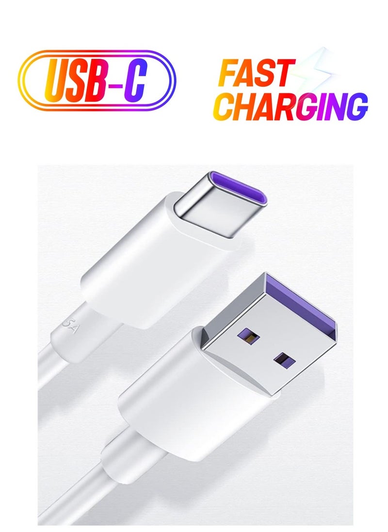 Raxoom usb tpye c cable,Fast Charger Type c 1m,Compatible for Oppo/Huawei/Mi/Readmi/Vivo/Samsung/Realme (White, 1m.) - Image 1