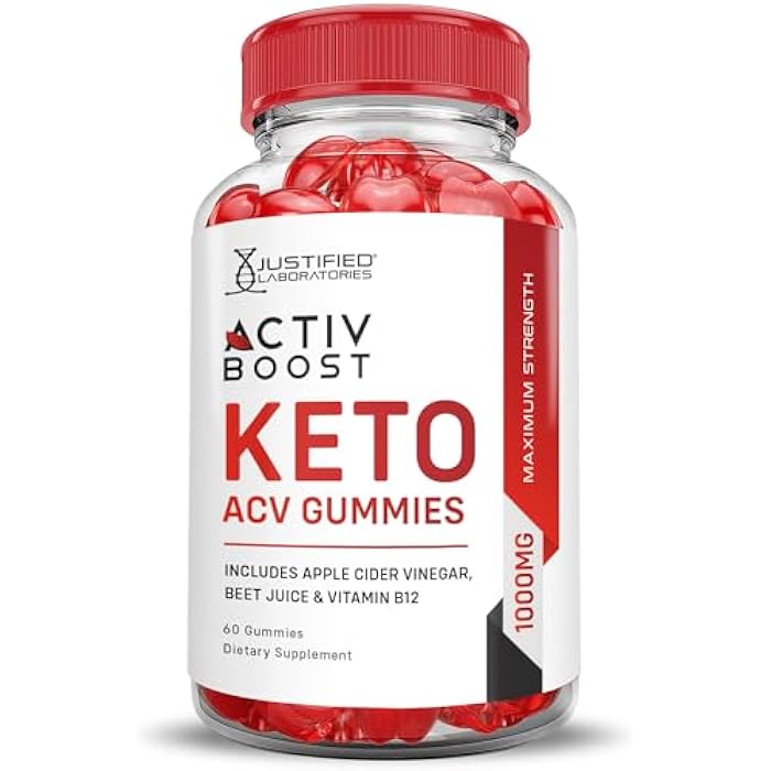 Justified Laboratories Activboost Keto 1000MG Apple Cider Vinegar Activ Boost Formulated with Pomegranate Beet Juice Powder B12 Vegan Non GMO 60 Gummies - Image 3