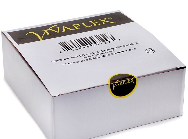 Vivaplex, 24, Assorted Colors, 15 Ml (1/2 Oz) Glass Bottles, With Glass Eye Droppers - Image 2