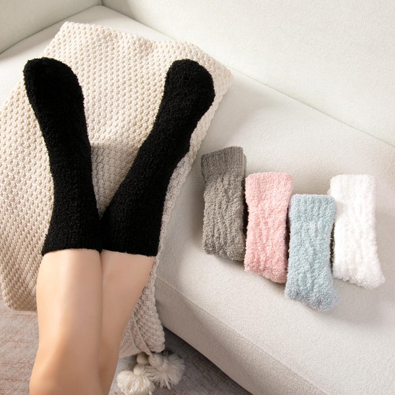 Pleneal Fuzzy Socks for Women - Womens Fluffy Socks, Warm Cozy Winter Slipper Sock for Women Sleep Christmas Home socks - Image 2