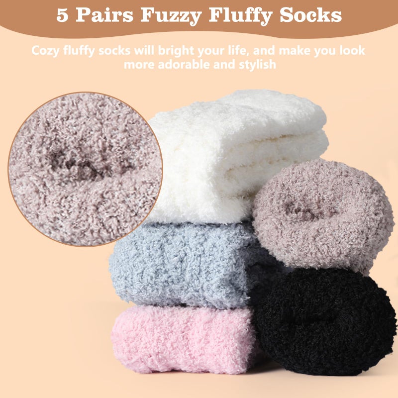 Pleneal Fuzzy Socks for Women - Womens Fluffy Socks, Warm Cozy Winter Slipper Sock for Women Sleep Christmas Home socks - Image 4