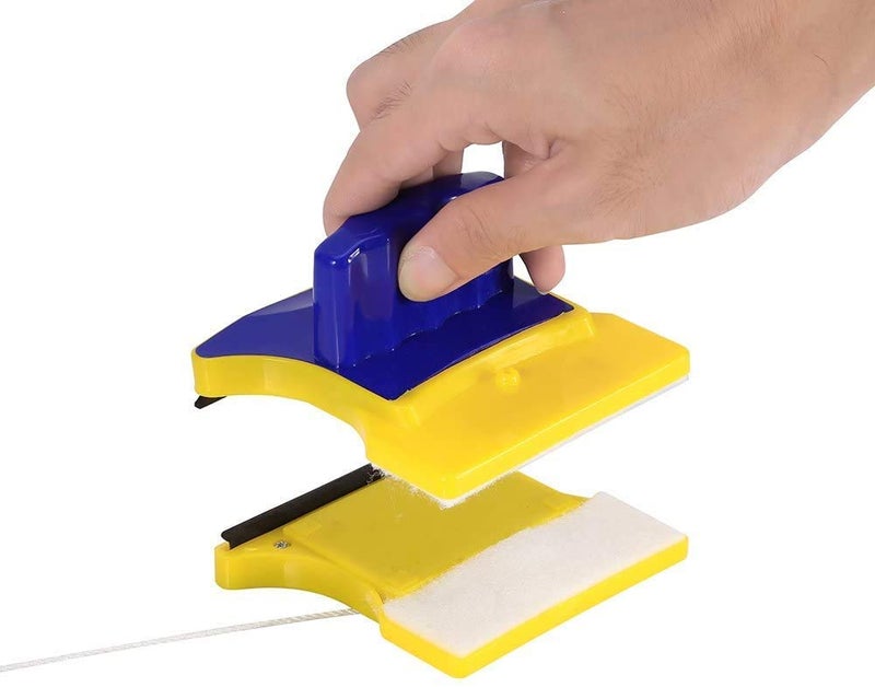 APURK Easy Clean Double Side Glass Window Glazed Cleaner Plastic Strong Magnetic Wiper Tool Brush with 2 Extra Cleaning Cotton Squeegee Multicolor - Image 4