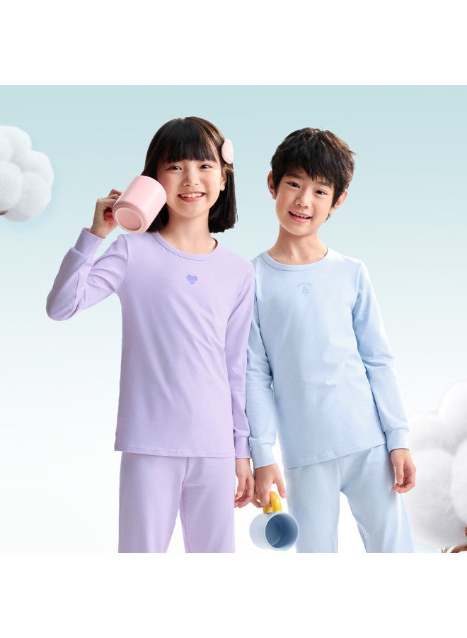 Annil طقم ملابس داخلية خريفية للأولاد والبنات جديد بطبقة أساسية مرنة بنطلون بيجاما منزلية للأطفال والمراهقين - Image 2