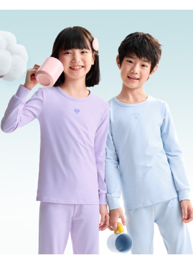 Annil طقم ملابس داخلية خريفية للأولاد والبنات جديد بطبقة أساسية مرنة بنطلون بيجاما منزلية للأطفال والمراهقين - Image 1