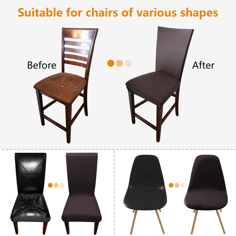 Fuloon 6 Pack Super Fit Stretch Removable Washable Short Dining Chair Protector Cover Seat Slipcover for Hotel, Dining Room, Ceremony, Banquet Wedding Party - Image 5