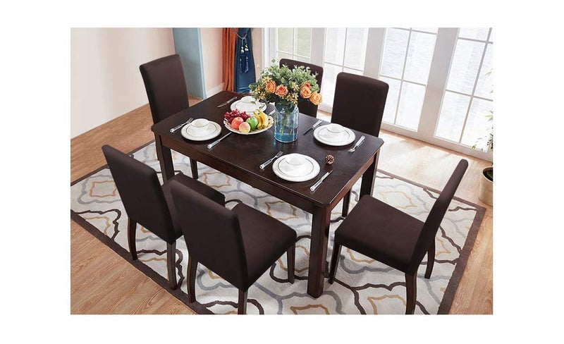 Fuloon 6 Pack Super Fit Stretch Removable Washable Short Dining Chair Protector Cover Seat Slipcover for Hotel, Dining Room, Ceremony, Banquet Wedding Party - Image 2