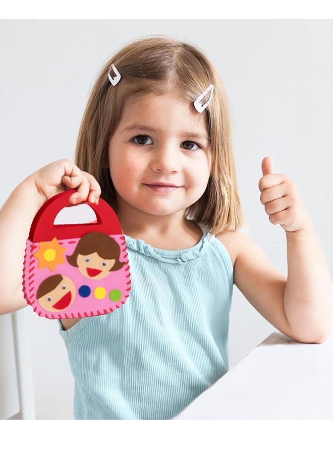 7 Pack Sewing Handbag Kit, Sew Your Own Purses and Handbags, Felt Sewing Kit with Stickers DIY Sewing Felt Craft for Girls  - Image 2