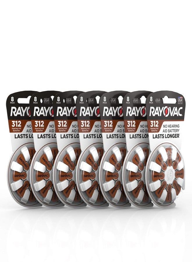 Rayovac Hearing Aid Batteries Size 312 for Advanced Hearing Aid Devices, 8 Count (Pack of 7) - Image 1