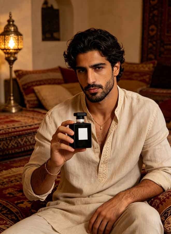 زيت عطري فاخر برائحة شرقية خشبية، معبأ في زجاجة مربعة داكنة، يدوم طويلاً، زيت عطري فاخر للرجال، زيت عطري شائع في الشرق الأوسط لتعطير المنزل - Image 4