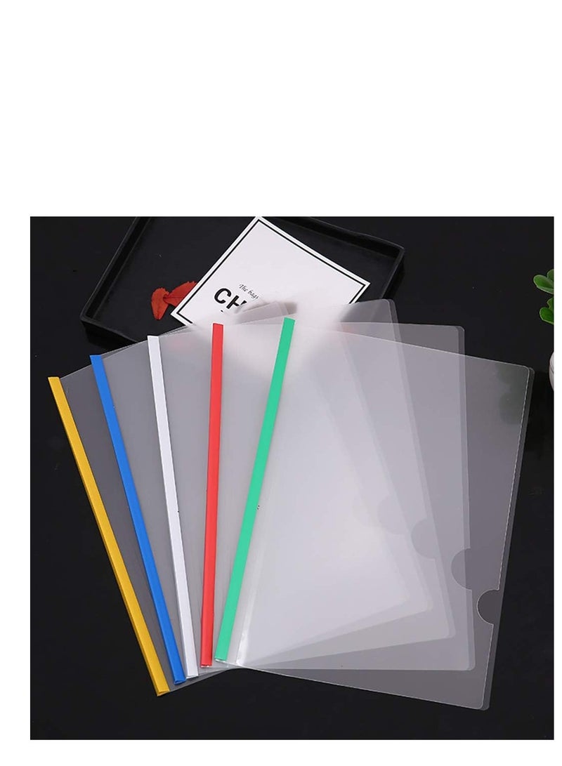 Clear Report Covers A4 Size with Sliding Bars, 15mm Presentation File Folders Binder, 130 Sheet Capacity, for Homework Folder, Presentation Folder, File Folder, 5 Assorted Colors(20 Pack) - Image 1