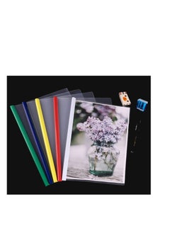 Generic Clear Report Covers A4 Size with Sliding Bars, 15mm Presentation File Folders Binder, 130 Sheet Capacity, for Homework Folder, Presentation Folder, File Folder, 5 Assorted Colors(20 Pack)  - Image 3