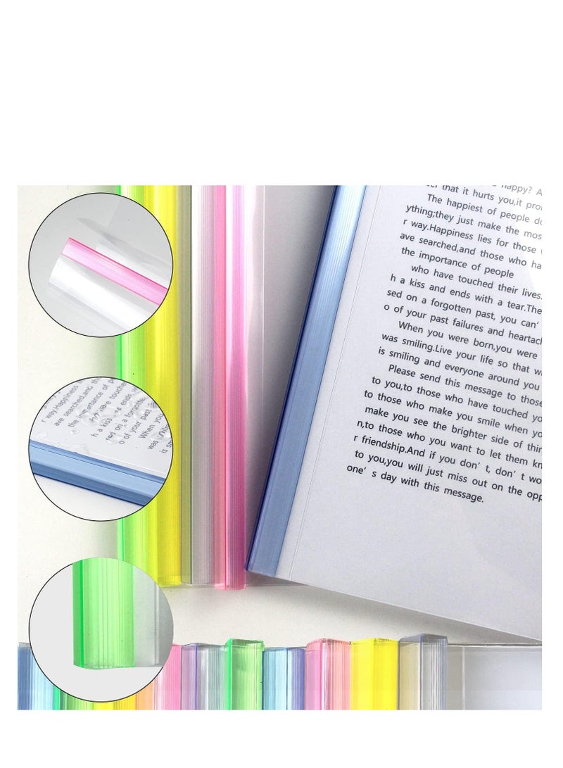 Clear Report Covers A4 Size with Sliding Bars, 15mm Presentation File Folders Binder, 130 Sheet Capacity, for Homework Folder, Presentation Folder, File Folder, 5 Assorted Colors(20 Pack) - Image 4