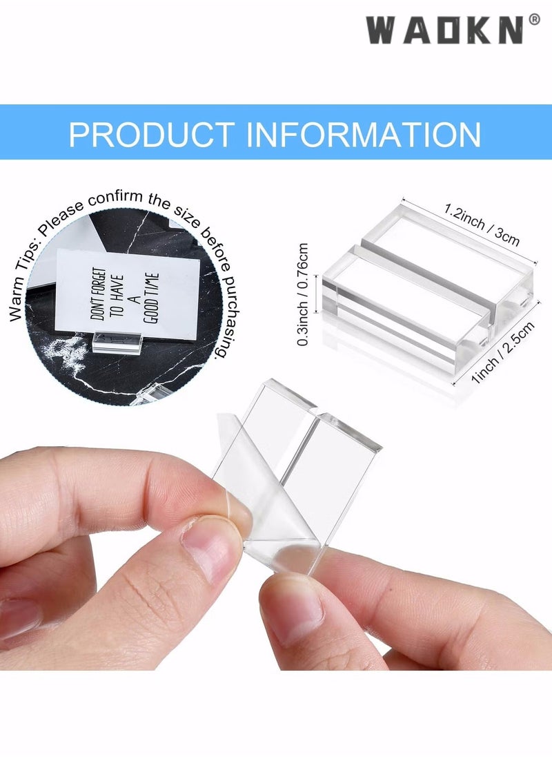WAOKN Acrylic Stand, Card Holder Desk Number, Holds 1.2 Inch Card Holder Clear Card Display Holder for Dining Table Shop Office Wedding Photo Painting Business Card Holder (12 Pieces)  - Image 4