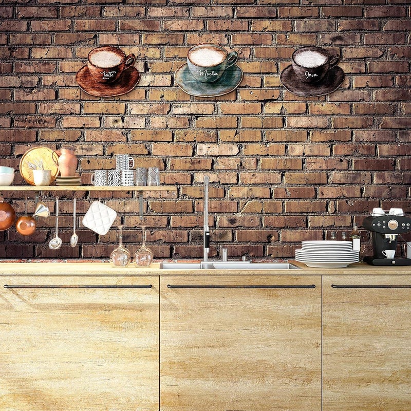 Blulu 3 Pcs Coffee Wooden Wall Art Decor Coffee Cup Wooden Wall Sign Retro Java Letter Mocha Sign Farmhouse Decorations for Kitchen Dessert Shop Home Door Gift - Image 3