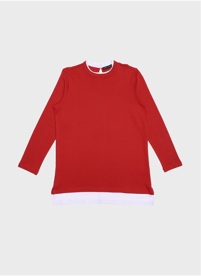 LC WAIKIKI Ruffle Collar Straight Long Sleeve Women's Tunic  - Image 1
