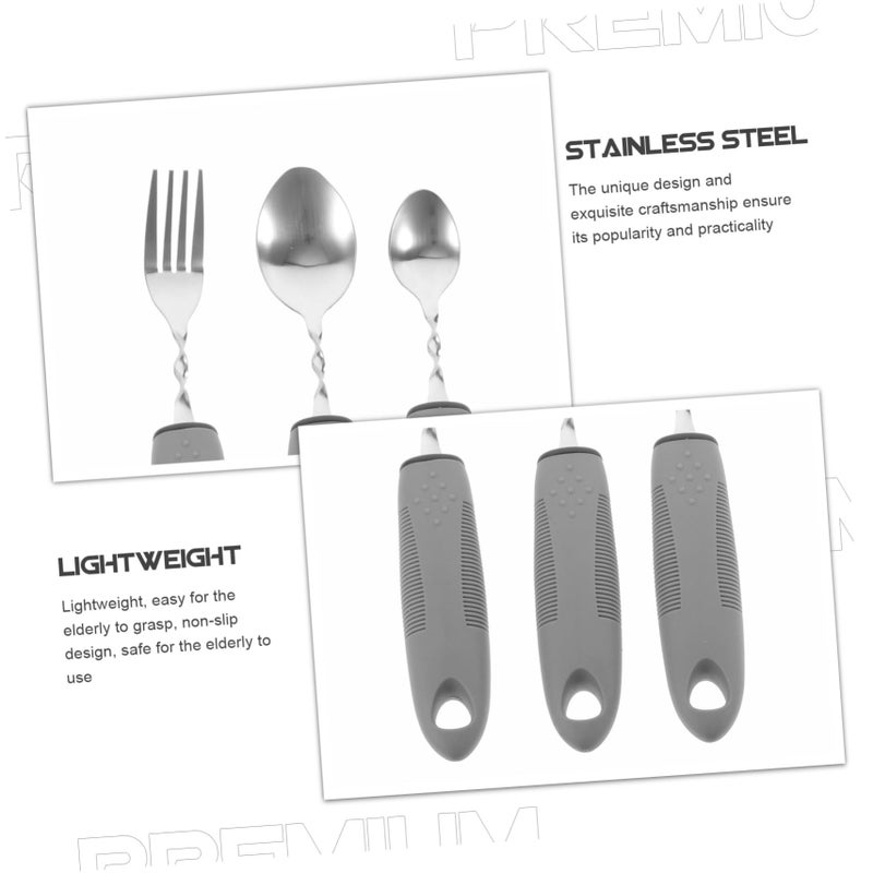 VALICLUD Adaptive Dining Utensils 22.5X1.7X2CM Portable Eating Tools for Elderly Disabled Travel Storage - Image 5