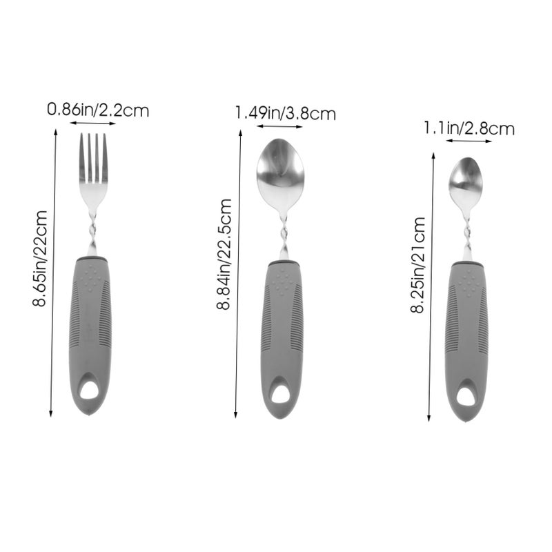 VALICLUD Adaptive Dining Utensils 22.5X1.7X2CM Portable Eating Tools for Elderly Disabled Travel Storage - Image 3