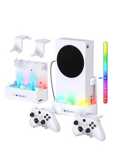 KASTWAVE Wall Mount Holder for Xbox Series S, Wall Mount Kit, Vertical Stand with Cooling Fans, USB Port, Controller Hook for Series S  - Image 1
