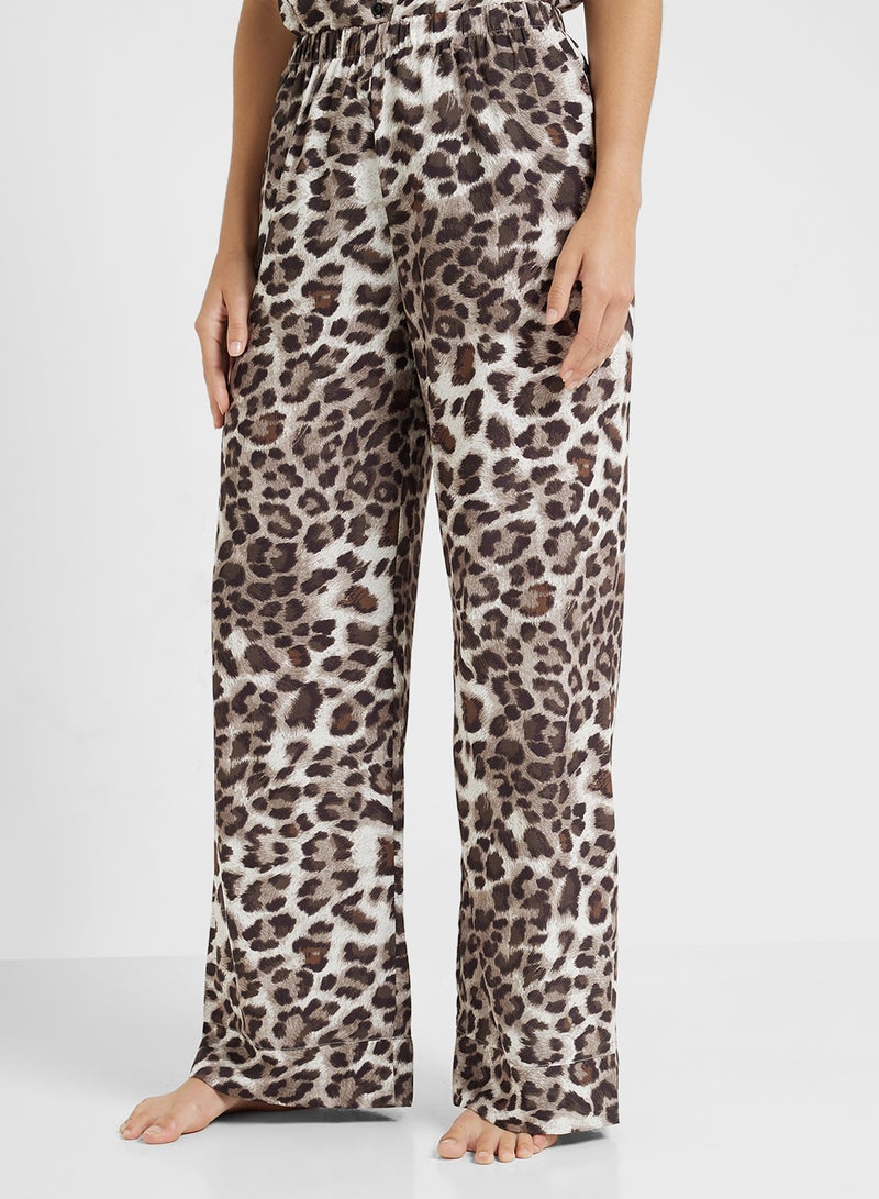 Ginger Leopard Print Button Down Shirt & Pyjama Set  - Image 4