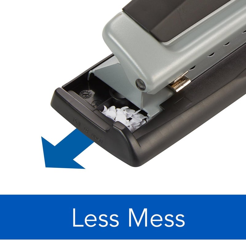 Swingline 3 Hole Punch,10 Sheet Capacity Three Hole Puncher 3 Ring,Adjustable 2-3-Hole Paper Punch,Precision Pro,Black & Silver (74037),(Pack of 12) - Image 4