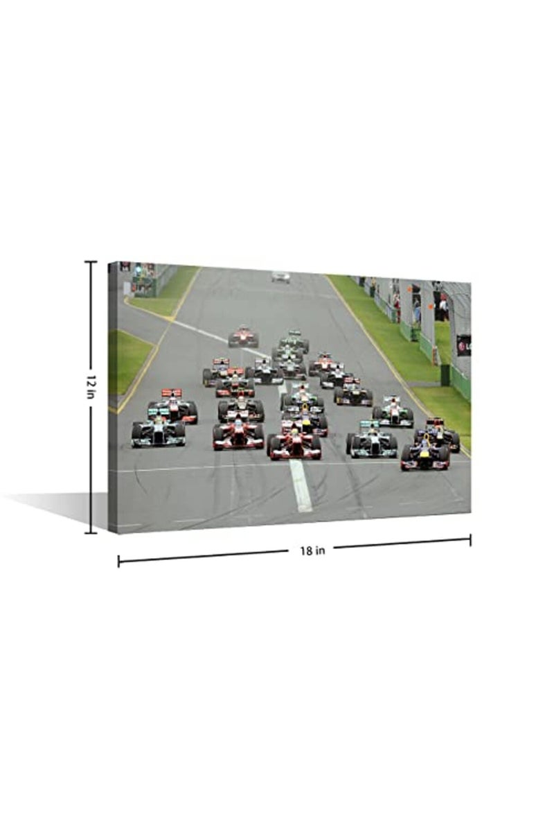 TISHIRON Canvas Wall Art F1 Racing Car Urban Championship World Series Championship Sports Giclee Poster Modern Home Sports Decor for Home Living Room Office Dining Room Framed Ready to Hang - 24"W x 16"H - Image 3