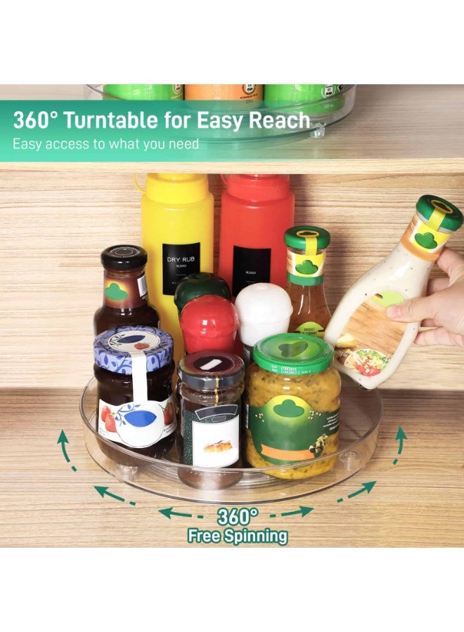 Anmi 2-Pack 9.5 Inch Turntable Organizer, Non-Skid Lazy Susan for Refrigerator, Cabinet, Pantry & Spice Storage | Spinning Drawer Insert - Image 2