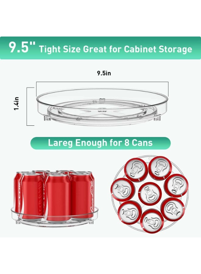 Anmi 2-Pack 9.5 Inch Turntable Organizer, Non-Skid Lazy Susan for Refrigerator, Cabinet, Pantry & Spice Storage | Spinning Drawer Insert - Image 3