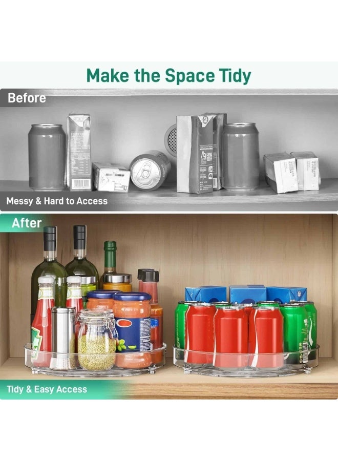Anmi 2-Pack 9.5 Inch Turntable Organizer, Non-Skid Lazy Susan for Refrigerator, Cabinet, Pantry & Spice Storage | Spinning Drawer Insert - Image 4