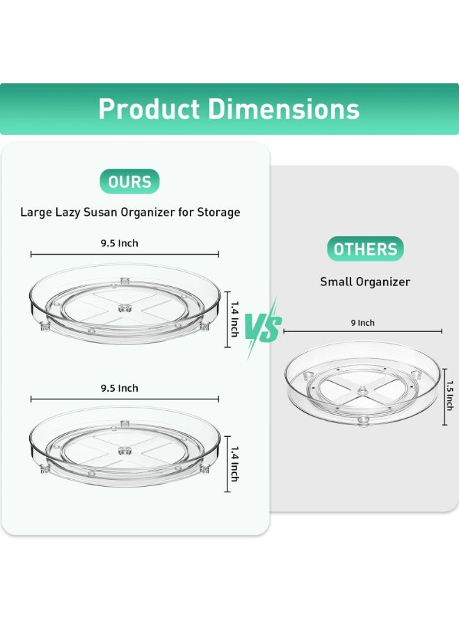 Anmi 2-Pack 9.5 Inch Turntable Organizer, Non-Skid Lazy Susan for Refrigerator, Cabinet, Pantry & Spice Storage | Spinning Drawer Insert - Image 5