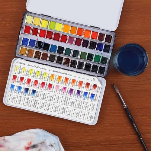HG Art Concepts Painters Color Diary Watercolor Swatch Card, 48-Pan Size, 5-Pk, 140 lb Hot Press 100% Cotton Paper, Fits New York Central Palette Box, Color Swatch Book for Markers & Colored Pencil - Image 5