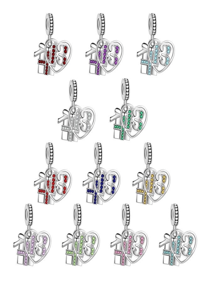 SBI Jewelry Number 13 Charm fits Pandora Charms Bracelets Red July Birthstone Gift for Women Birthday Jewelry Gifts - Image 2